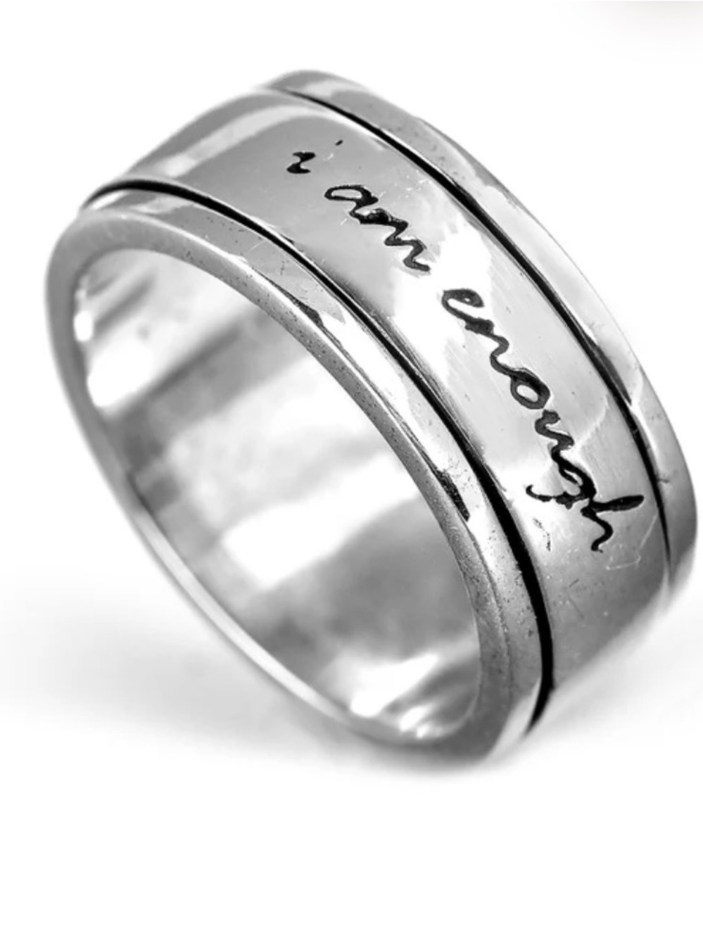 "I Am Enough" Fidget Ring Sterling Silver